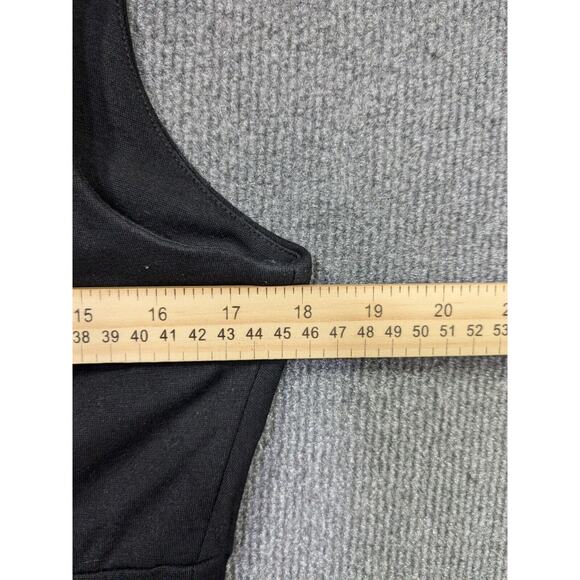 CAbi Pleated Perfect Shell Tank Top Womens 8 Sleeveless Ponte Knit Black Notch - Picture 8 of 11